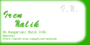 iren malik business card
